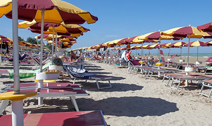 Private sandy beach in Fano, Marotta and Torrette Camping